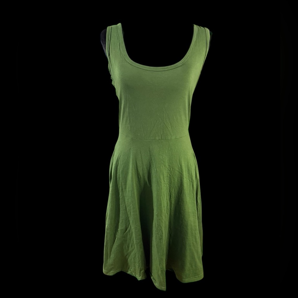 FENSACE Women’s Olive Green Scoop-Neck Mini Dress